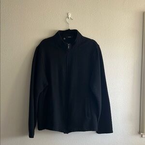 Men's Alfani Textured Black Zip Up Sweater
